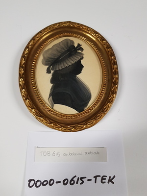 0000-0615-TEK a.jpg; 0000-0615-TEK/OB; Miniatuurportret van een onbekende dame, ca. 1795; tekeningen